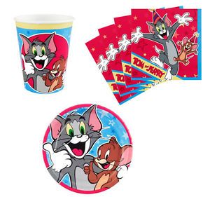 Tom and Jerry Birthday Party Supplies Plates Napkins Cups Set for 8 or 16 New