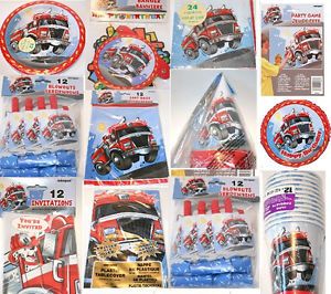 Fast Fire Truck Birthday Party Supplies Many Choices 12 COUNTS per Pack