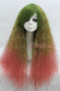 70cm Long Rhapsody Multi Color Curly Wave Cosplay Hair Party Wig CW204 B