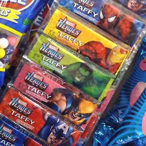 10 Marvel Heroes Assorted Flavors Taffy Candy Birthday Party Supplies Favors
