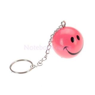 5X 3pc Happy Smiley Face Ball Key Chain Key Ring Party Gift Toy