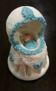 Fondant Edible Baby Bassinet Crib Cake Topper Favor Baby Shower Baptism 3D 1st