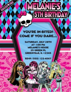 10 Monster High Birthday Party Invitations or Thank You Cards w Envelopes