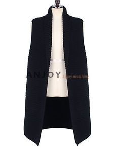 Charming Womens Sweater Knit Sleeveless Cardigan Vest Knitwear Coat Jacket Top E