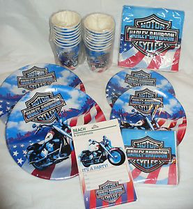 Harley Davidson Motorcycle Birthday Party Supplies Plates Cups Napkins Invites