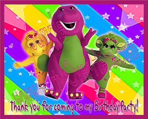 Barney Purple Dinosaur Large Matt Vinyl Birthday Party Banner 30"x24" 2 5'X2'