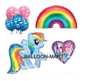 My Little Pony Balloons Set Birthday Party Supplies Rainbow Dash Pink Clouds