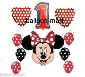 Balloons Disney Minnie Mouse Polka Dot 1st Birthday Party Supplies First Hearts