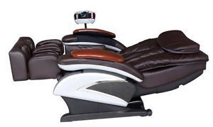 Electric Full Body Shiatsu Massage Chair Recliner w Stretched Foot Rest 06 Brown