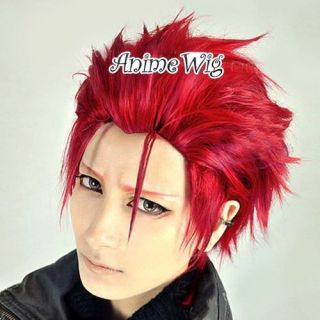 Mikoto Suo Red Anime Short Layered Hair Cosplay Party Fancy Dress Wig Wig Cap