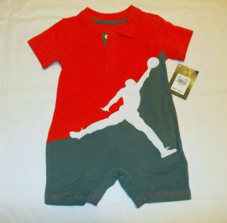 Nike Air Jordan Jumpman Baby Boys Bodysuit Romper Shirt Clothes Sz 18 Months