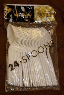 Disposable Plastic Spoons 24ct Packages Choose Color