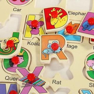 Kids Wooden Puzzle Toy ABC 26 Letter Alphabet Language