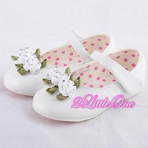 White Dress Shoes Toddler Sz US8 UK7 Formal Wedding Flower Girl Pageant 006