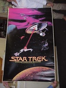 2 Huge Star Trek Arcade Game Side Prints Klingons Enterprise RARE