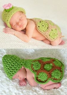 Baby Crochet Turtle Hat Shell Outfit Set Photo Photography Prop Costume Boy Girl