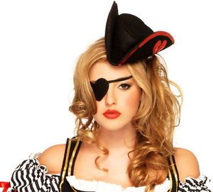 New Sexy Sequin Pirate Hat and Heart Shape Eye Patch Women's Costume Accessory