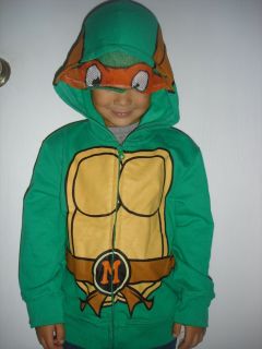 TMNT Teenage Mutant Ninja Turtles 3T Boys Hooded Jacket Michelangelo Mikey