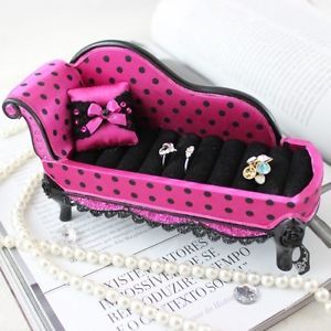 Hot Pink Polka Dot Romance Lounge Chair Ring Holder Couch Sofa Organizer New