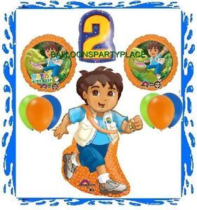 10 Balloons Go Diego 2nd Second Birthday Party Supplies Free SHIP Dora Favors