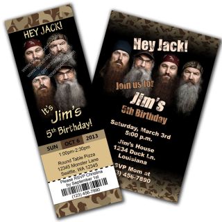 Duck Dynasty Invitations Sets of 10 or Printable File Birthday Party Invite
