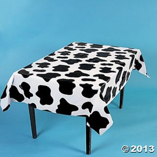 Cow Print Table Cover Barnyard Farm Western Party Decorations Black White Spots