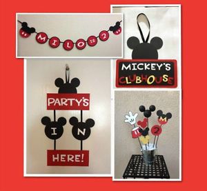 Mickey Mouse Birthday Personalized Decorations Lot Banner Sign Centerpieces