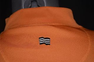 Men's Orange Adidas ClimaCool Golf Mock Neck Shirt Medium