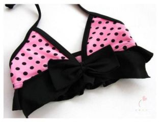 Pink Polka Dots Girl Swimsuit Swimwear Bathing Suit Bikini 4pcs Sets Sz 4 6 8 10
