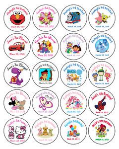 20 Round Personalized Birthday Party Stickers Labels Dora Jake Thomas More
