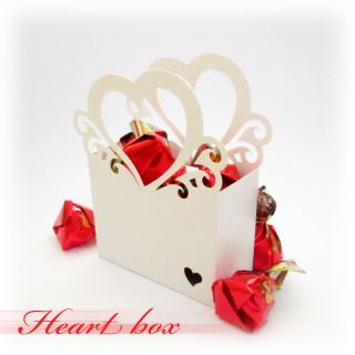 Vintage Style Heart Bag Favor Candy Gift Box for Wedding Christmas Party