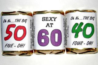 50th Birthday Party Favors Candy Wrappers or Any Age