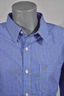 Blue White Stripe American Eagle Athletic Fit L s Dress Shirt XL