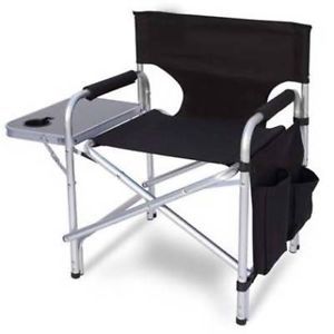 World Class XL Folding Directors Chair Side Table Cup Holder and 