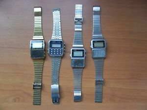Lot of 4 Casio Calculator Watch LCD for Parts or Repair