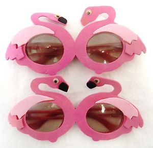 2 Pairs Pink Flamingo Foam Beach Pool Luau Party Favor Sunglasses Glasses