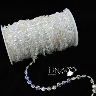 10mm Acrylic Garland Clear AB Diamond Crystal Bead Wedding Party Decorations