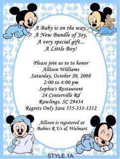 Mickey Minnie Daisy Duck Baby Shower Invitations