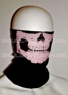 Pink Ghost Skull Face Wind Mask Neck Tube Seamless Tubular Bug Bandana Balaclava