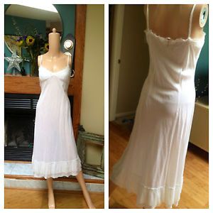 Free People White Sheer Sundress Victorian Gauze Wedding Maxi Boho Dress Sz 8 M