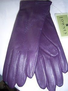 Ladies Fownes Purple Leather Gloves Large