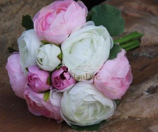 Peony Rose Bouquet Wedding Bridal Party Posy Home Garden Artificial Silk Flowers