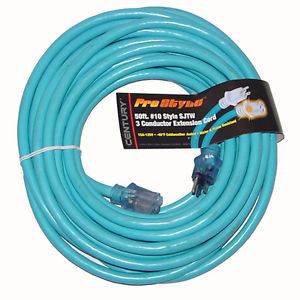 50 ft 10 Gauge Industrial Electric Extension Power Cord Electrical Cable Blue