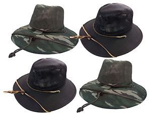 Boonie Fishing Hiking Army Military Big Hard Brim Mesh Bucket Sun Hat Cap