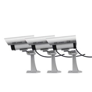 5 x Surveillance Fake Dummy Camera Waterproof LED Light Indoor Outdoor Silver