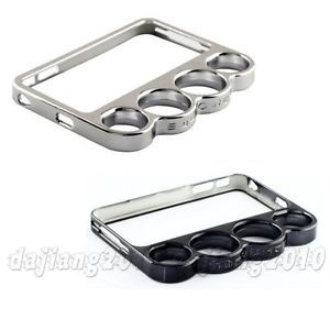 Fashionable Rings Brass Knuckles Hard Bumper Side Cover Case for iPhone4 4S