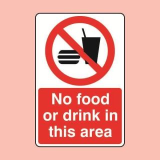 Warning Signs 150x200mm No Food or Drink in This Area Sign 07318