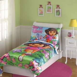 Dora 4pc Toddler Bedding Set Girls Bed Comforter Sheets