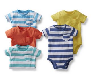 Carters Baby Boy Clothes 5 Bodysuits Solid Striped NB 3 6 9 12 18 24 Months