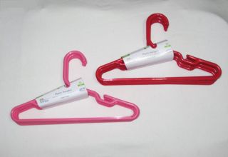 50 Plastic Kids Clothes Hangers Pink or Red Slotted 100 Recycled Baby Child Kid